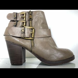 Cathy Jean Chunky Heel Zip/Buckle Ankle Booties